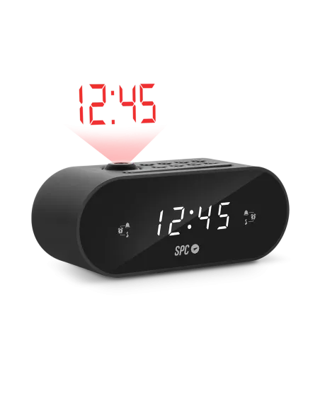 SPC Frodi Max Radio Despertador Digital con Proyección Negra