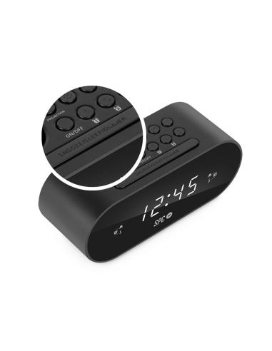 SPC Frodi Max Radio Despertador Digital con Proyección Negra