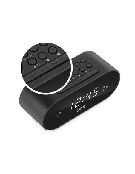 SPC Frodi Max Radio Despertador Digital con Proyección Negra