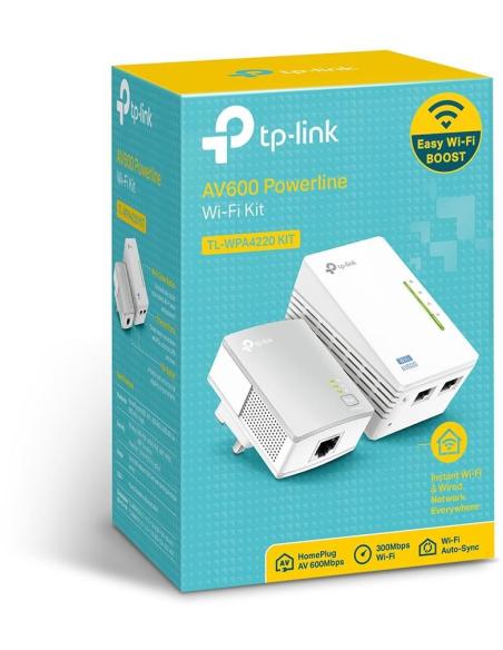 TP-Link TL-WPA4220 KIT PLC Powerline Red Eléctrica AV600 + WFi N300