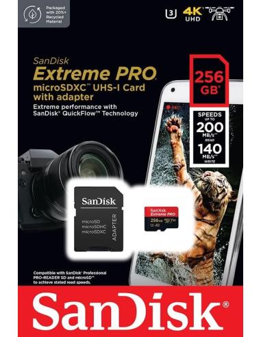 Sandisk Extreme Pro MicroSDXC 256GB UHS-I A2 Clase 10 V30