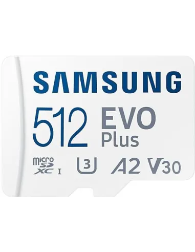 Samsung EVO Plus MicroSDXC 512GB UHS-I U3 V30 Clase 10 con Adaptador