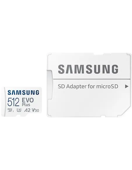 Samsung EVO Plus MicroSDXC 512GB UHS-I U3 V30 Clase 10 con Adaptador