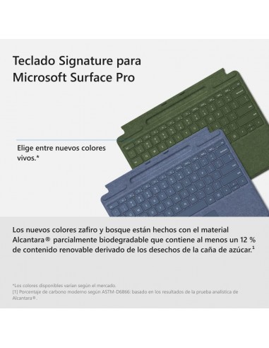 Microsoft Signature Funda con Teclado Alcantara Bosque para Surface Pro 8/9/X