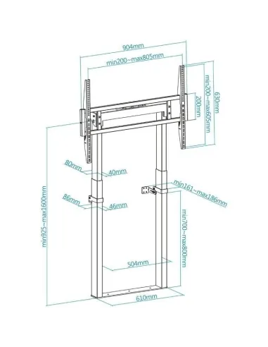 TooQ Hiperión FS2280M-B Soporte de Pared Para TV 55-100" Máx. 120Kg Negro