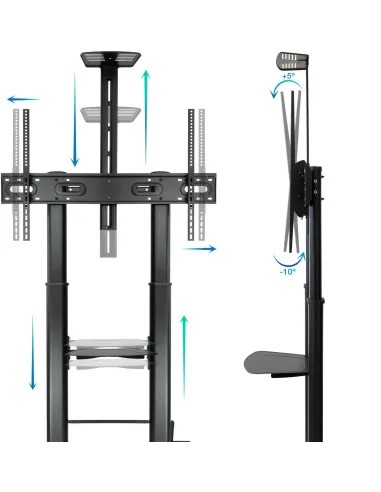 TooQ FS20404HM-B Soporte de Suelo para Televisión 60 - 100" Máx. 100 kg Negro
