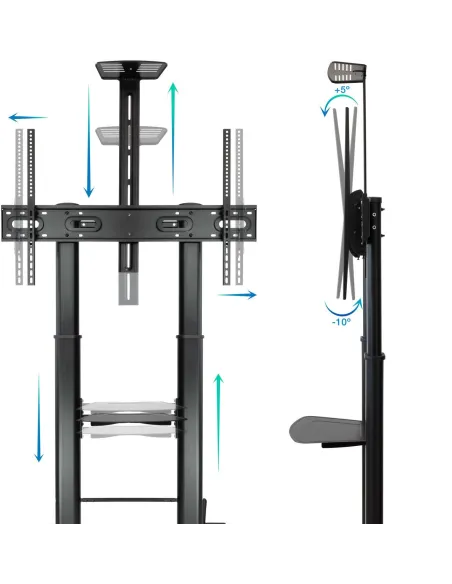 TooQ FS20404HM-B Soporte de Suelo para Televisión 60 - 100" Máx. 100 kg Negro