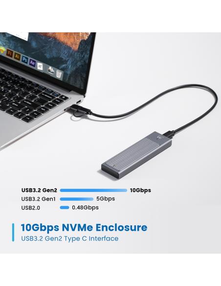Ewent EW7022 Carcasa para M.2 NVMe PCIe USB 3.2 Gen2
