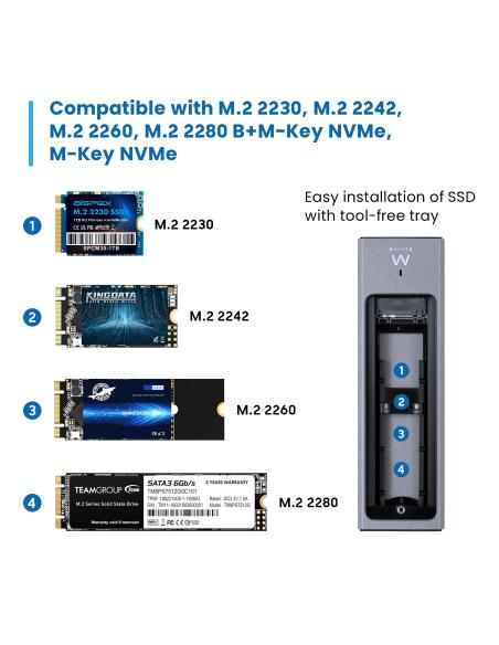 Ewent EW7022 Carcasa para M.2 NVMe PCIe USB 3.2 Gen2