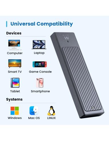 Ewent EW7022 Carcasa para M.2 NVMe PCIe USB 3.2 Gen2