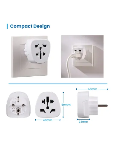 Ewent EW1480 Adaptador de Enchufe Universal