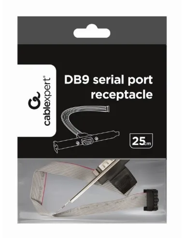Gembird CCDB9RECEPTACLE Receptor de Puerto Serie DB9 25 cm Gris