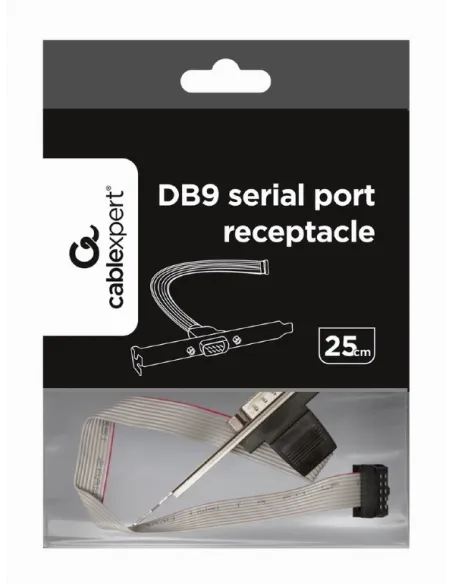 Gembird CCDB9RECEPTACLE Receptor de Puerto Serie DB9 25 cm Gris