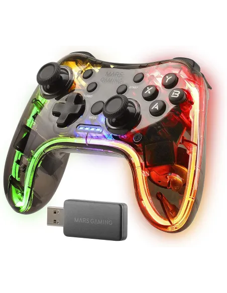 Mars Gaming MGP-24 Mando Inalámbrico 2.4GHz Neón RGB para PC/PS3/PS4/X360/Mac/Android