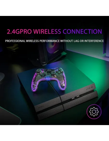 Mars Gaming MGP-24 Mando Inalámbrico 2.4GHz Neón RGB para PC/PS3/PS4/X360/Mac/Android