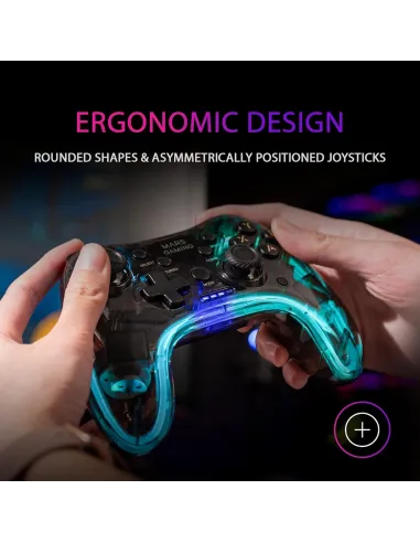 Mars Gaming MGP-24 Mando Inalámbrico 2.4GHz Neón RGB para PC/PS3/PS4/X360/Mac/Android