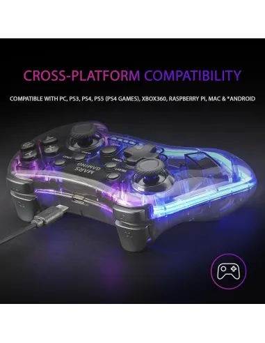 Mars Gaming MGP-24 Mando Inalámbrico 2.4GHz Neón RGB para PC/PS3/PS4/X360/Mac/Android