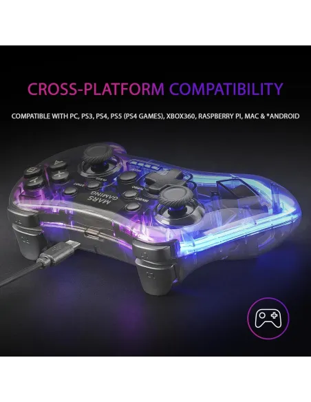 Mars Gaming MGP-24 Mando Inalámbrico 2.4GHz Neón RGB para PC/PS3/PS4/X360/Mac/Android