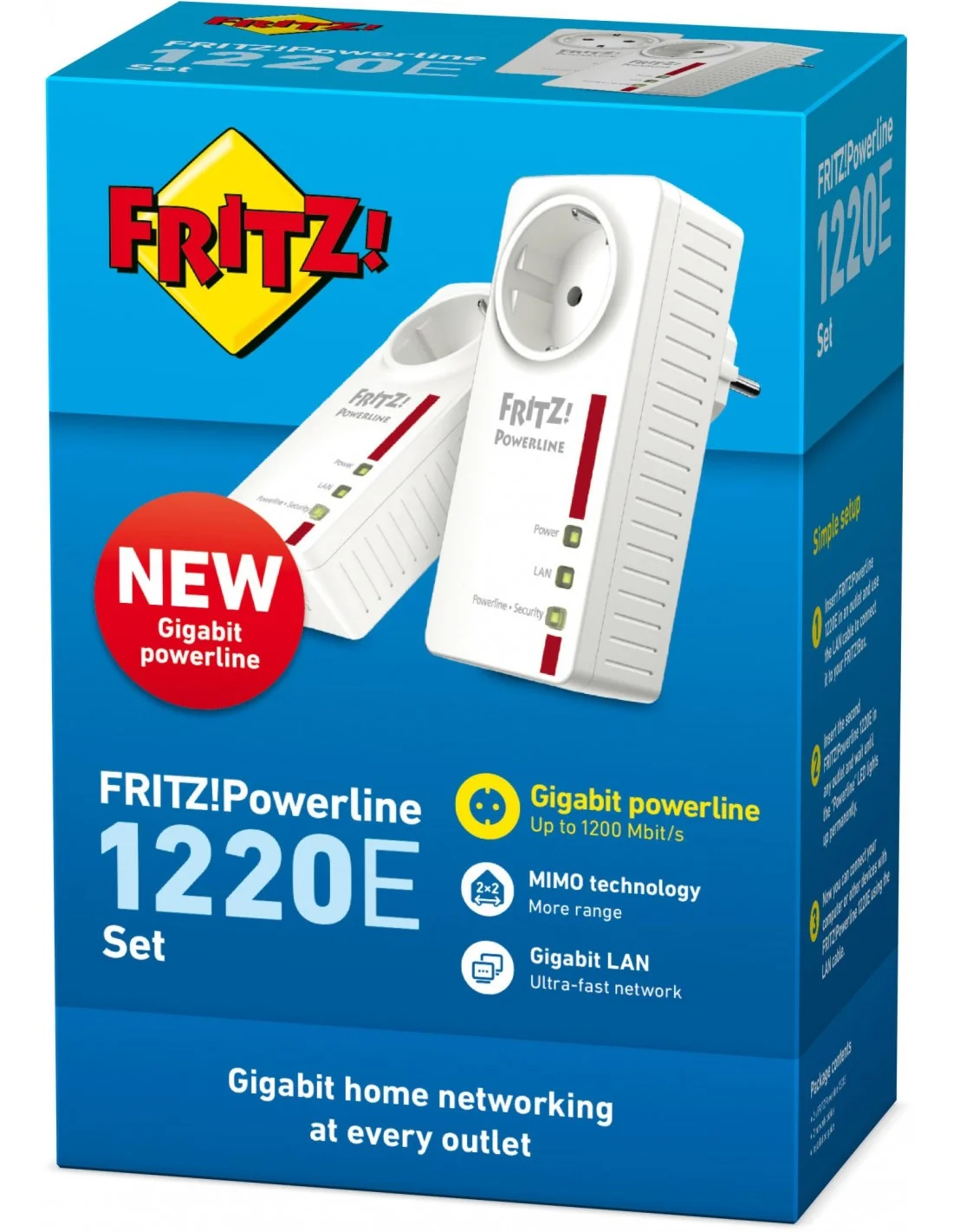 AVM Fritz! Box Powerline 1220E Set Extensor Gigabit