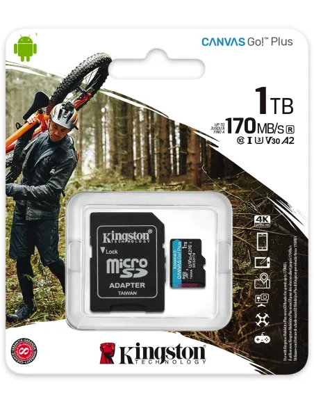 Kingston Canvas Go! Plus MicroSDXC 1TB UHS-I U3 V30 Clase 10 + Adaptador SD
