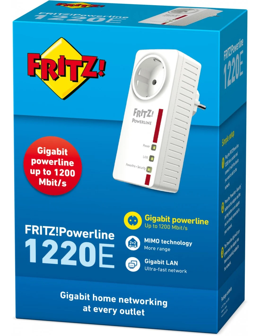 AVM Fritz! Powerline 1220E Extensor Gigabit