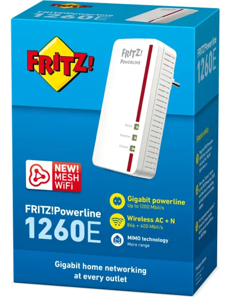 AVM Fritz! Powerline 1260E Extensor WiFi Gigabit