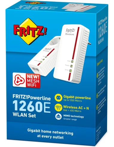 AVM Fritz! Powerline 1260E Pack Extensor WiFi Gigabit
