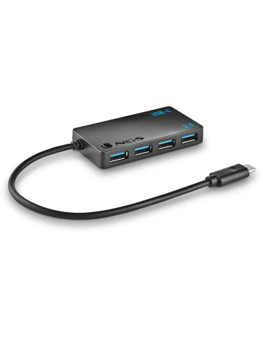 NGS Wonder iHUB 4 Hub USB-C a USB-A 3.0 4 Puertos 24 cm Negro