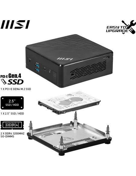 MSI Cubi 5 12M-025BEU Intel Core i3-1215U Negro