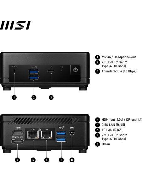 MSI Cubi 5 12M-212BES Intel Core i3-1215U Negro