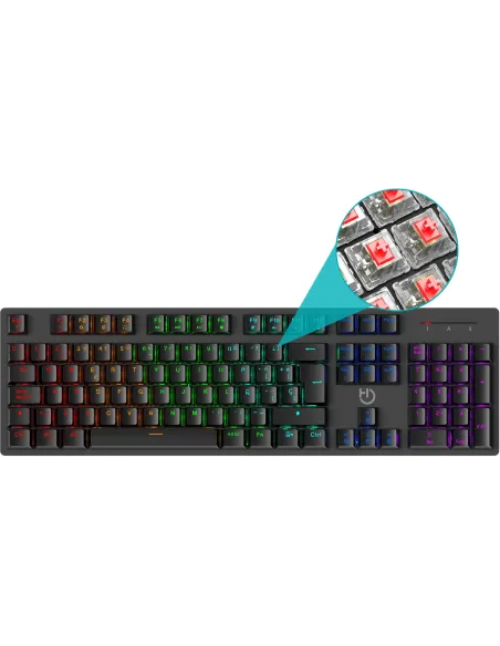 Hiditec GKE010004 GK400 Teclado Mecánico Negro ARGB Switch Rojo