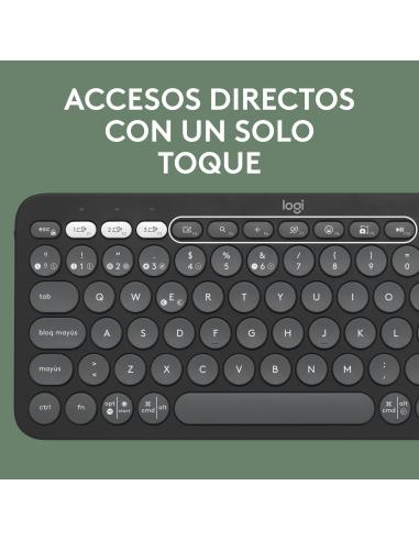 Logitech Pebble Keys 2 K380s Teclado Bluetooth Multi Dispositivo Grafito