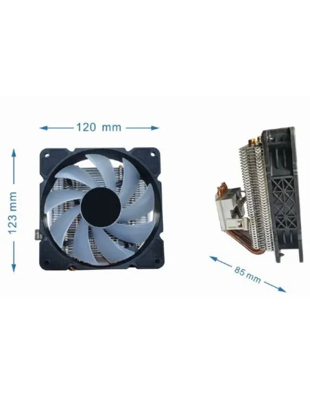 Gembird CPU-HURACAN-ARGB-X140 Ventilador de Refrigeración de CPU 120mm 100W LED RGB 4 Pines