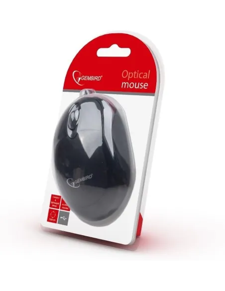 Gembird MUS-U-01 Ratón Óptico Ambidiestro 1000DPI Negro