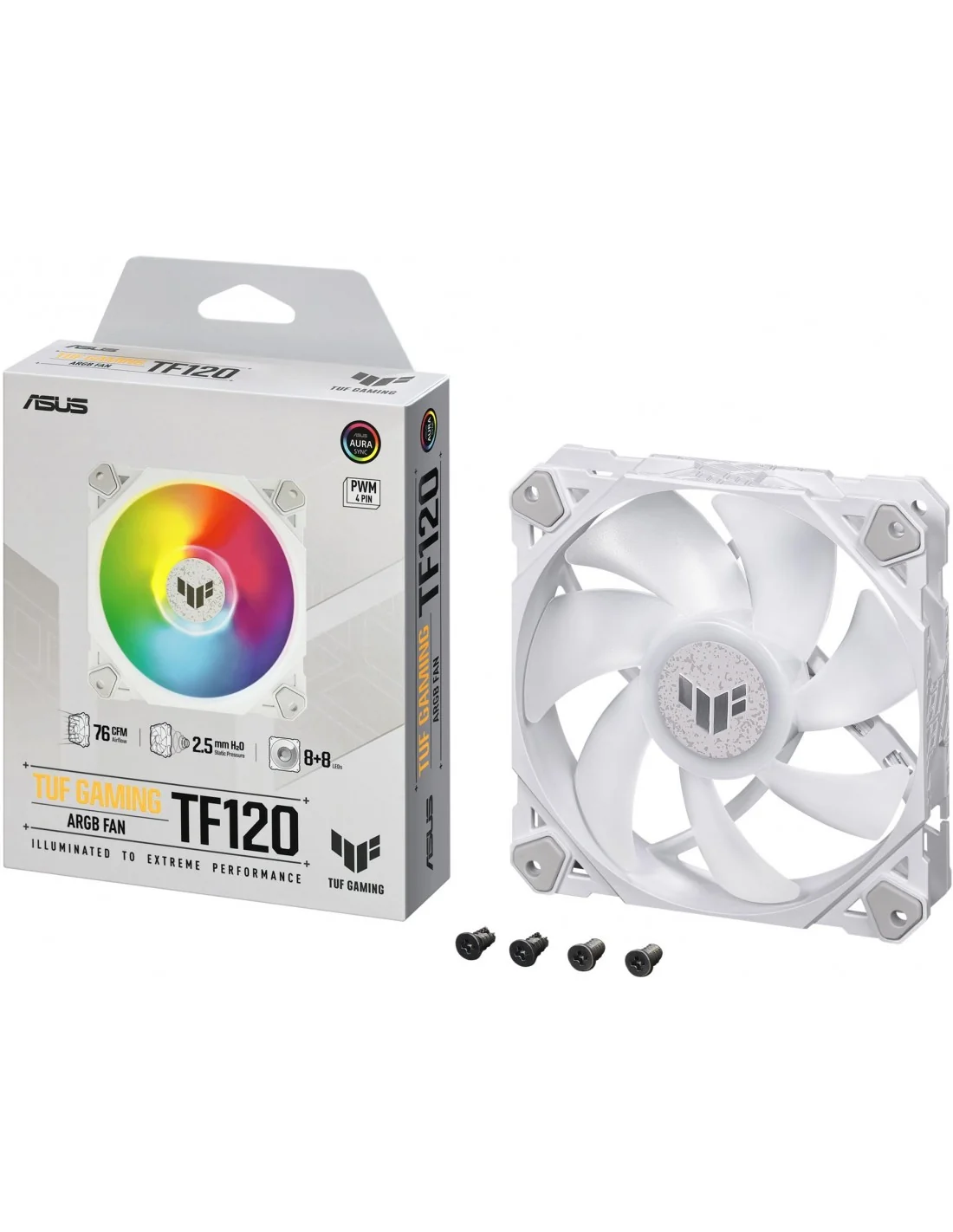 Asus TUF Gaming TF120 ARGB White Edition Ventilador con Control de Aire 120mm Blanco