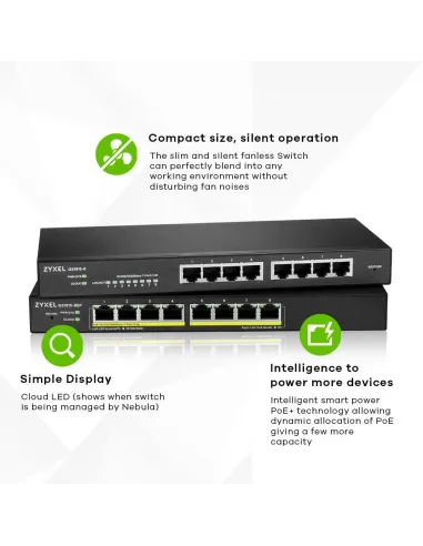 Zyxel GS1915-8EP Switch PoE Gestionado L2 8 Puertos Gigabit Ethernet