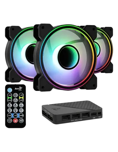 Aerocool Mirage 12 ARGB Pro Pack 3 Ventiladores 120mm ARGB + Hub H66F RGB + Control Remoto