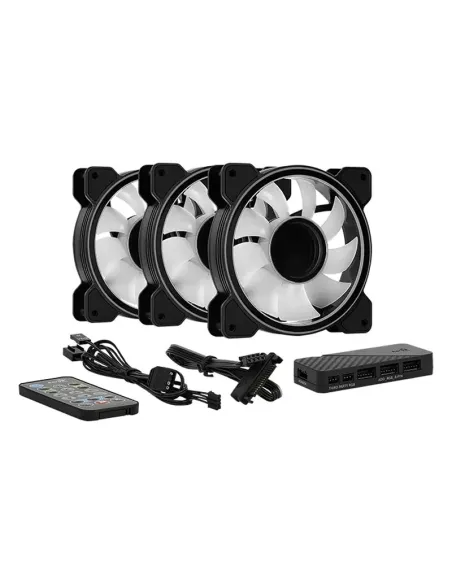 Aerocool Mirage 12 ARGB Pro Pack 3 Ventiladores 120mm ARGB + Hub H66F RGB + Control Remoto
