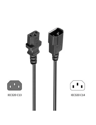 Ewent EC1913 Cable de Alimentación Alargador C14 a C13 Macho/Hembra 1.8m Negro