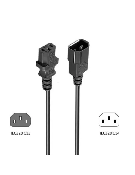 Ewent EC1913 Cable de Alimentación Alargador C14 a C13 Macho/Hembra 1.8m Negro