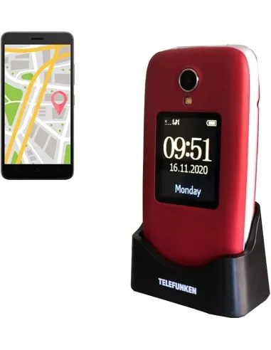 Telefunken S560 Teléfono para Personas Mayores Rojo