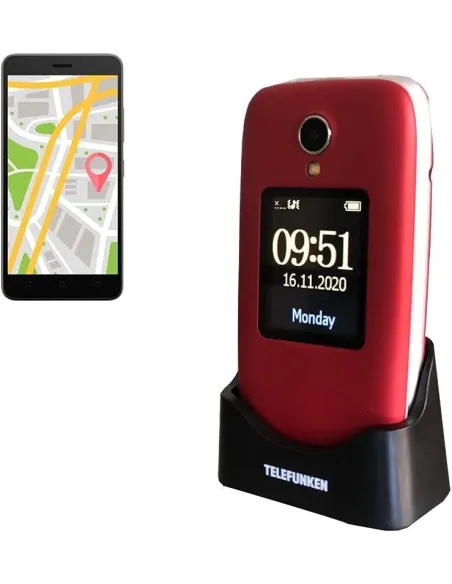 Telefunken S560 Teléfono para Personas Mayores Rojo