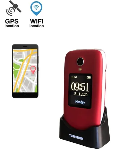 Telefunken S560 Teléfono para Personas Mayores Rojo