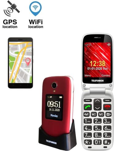 Telefunken S560 Teléfono para Personas Mayores Rojo