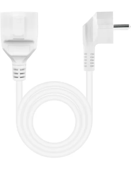 Nanocable 10.22.0605-W Cable Alargador Schuko Macho CEE7/7 a Schuko Hembra CEE7/7 5m Blanco