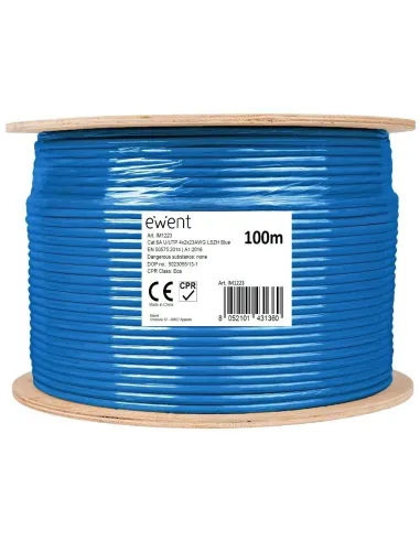 Ewent IM1223 Bobina de Cable de Red Cat.6A U/UTP LSZH 100 Metros Azul