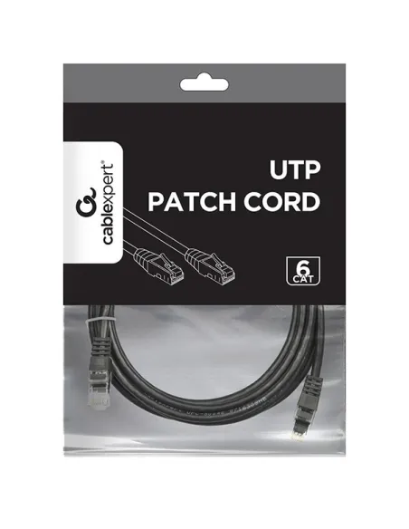 Gembird PP6U-2M/BK Cable de Red RJ45 CAT6 UTP 2m Negro
