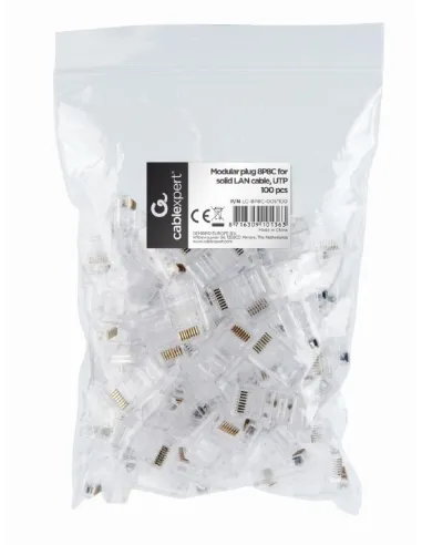 Gembird LC-8P8C-001/100 Conector RJ45 Cat.5 UTP Sólidos 100 Unidades Transparente