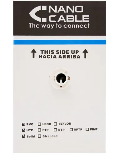 Nanocable 10.20.0304-EXT-BK Bobina Cable UTP Cat 5e 305 Mts Negro