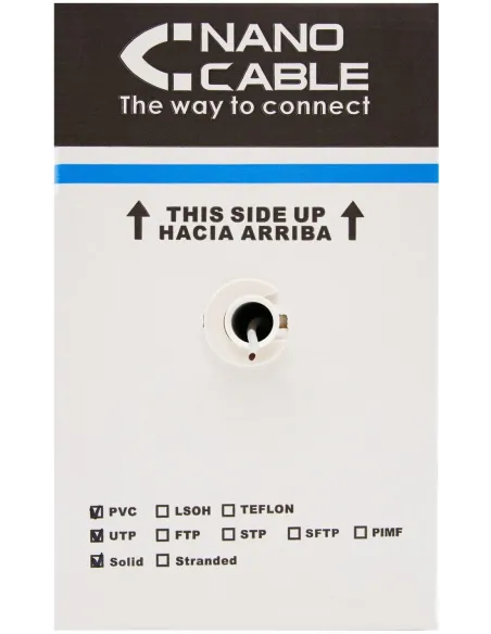 Nanocable 10.20.0304-EXT-BK Bobina Cable UTP Cat 5e 305 Mts Negro